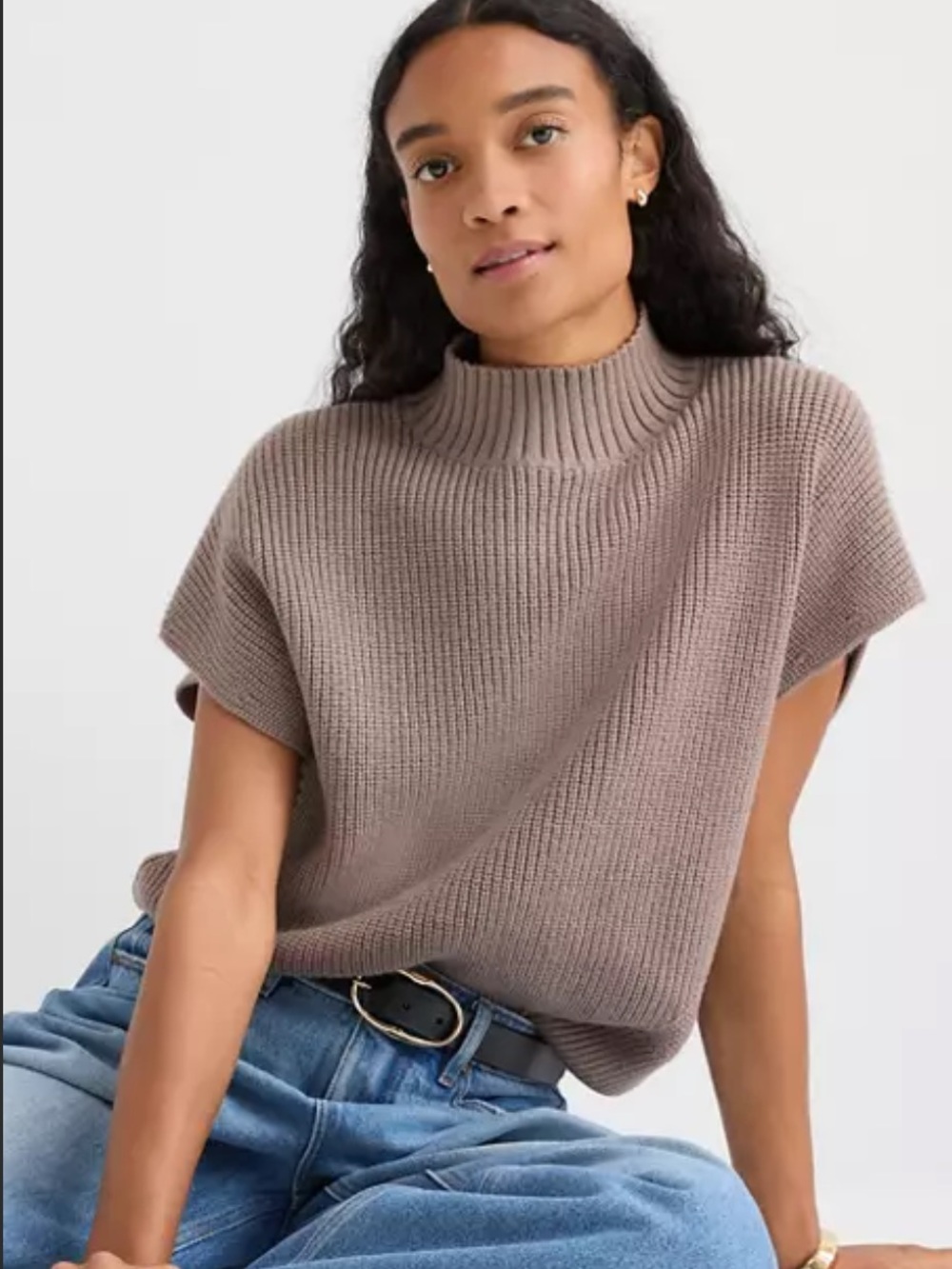 LOFT Angled Ribbed Wedge Sweater